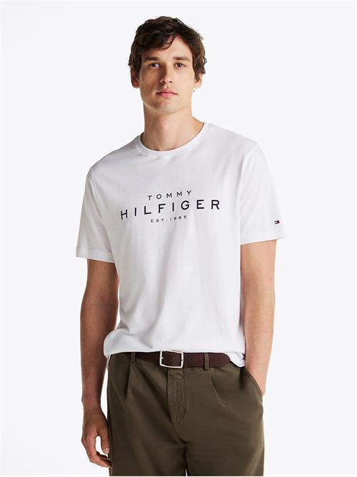 t-shirt man white TOMMY HILFIGER | MW0MW37448YBR